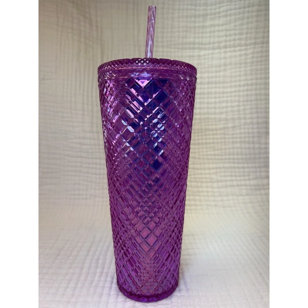 Starbucks Cold Cup Tumbler Venti 24oz Studded Reusable Jeweled Pink Taffy